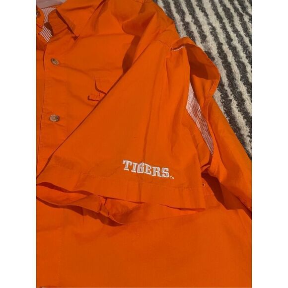Columbia PFG Men’s Clemson Tigers Fishing Shirt XL Orange Button Down Cotton - Picture 6 of 10